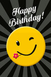Grusskarte Happy Birthday Smiley