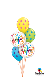 Ballonbouquet Happy Birthday Dots