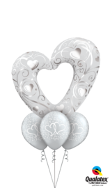 Ballonbouquet geschwungene Herzen