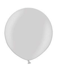 Rundballon Satin Silber, 60cm