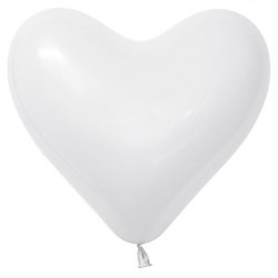Herzballon, 40cm, weiss