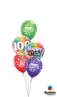 Ballonbouquet Happy Birthday Confetti &quot;100&quot;