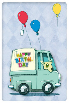 Grusskarte Happy Birthday Bus