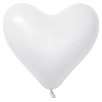 Herzballon, 40cm, weiss