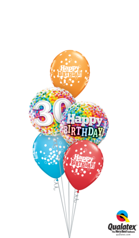 Ballonbouquet Happy Birthday Confetti "30"