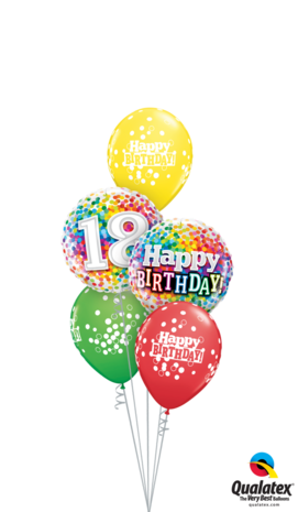 Ballonbouquet Happy Birthday Confetti "18" 