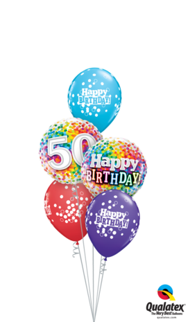 Ballonbouquet Happy Birthday Confetti "50"