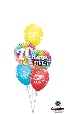 Ballonbouquet Happy Birthday Confetti "70"