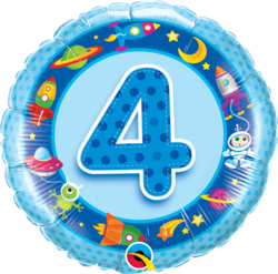 Age 4 Blue Spaceships & Aliens