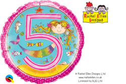 Age 5 Mermaid Polka Dots