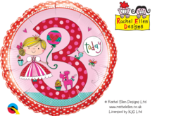 Age 3 Princess Polka Dots