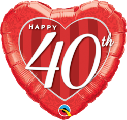 Happy 40th Damask Heart Happy 40th Damask Heart